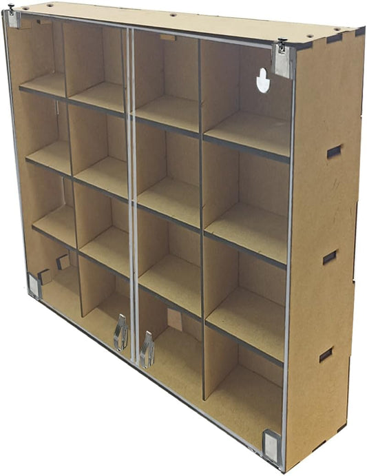 Caja de Exhibición Organizador con 16 Divisiones con Puertas MDF 3mm (Externa 66x10x66cm División 16x8x16cm)